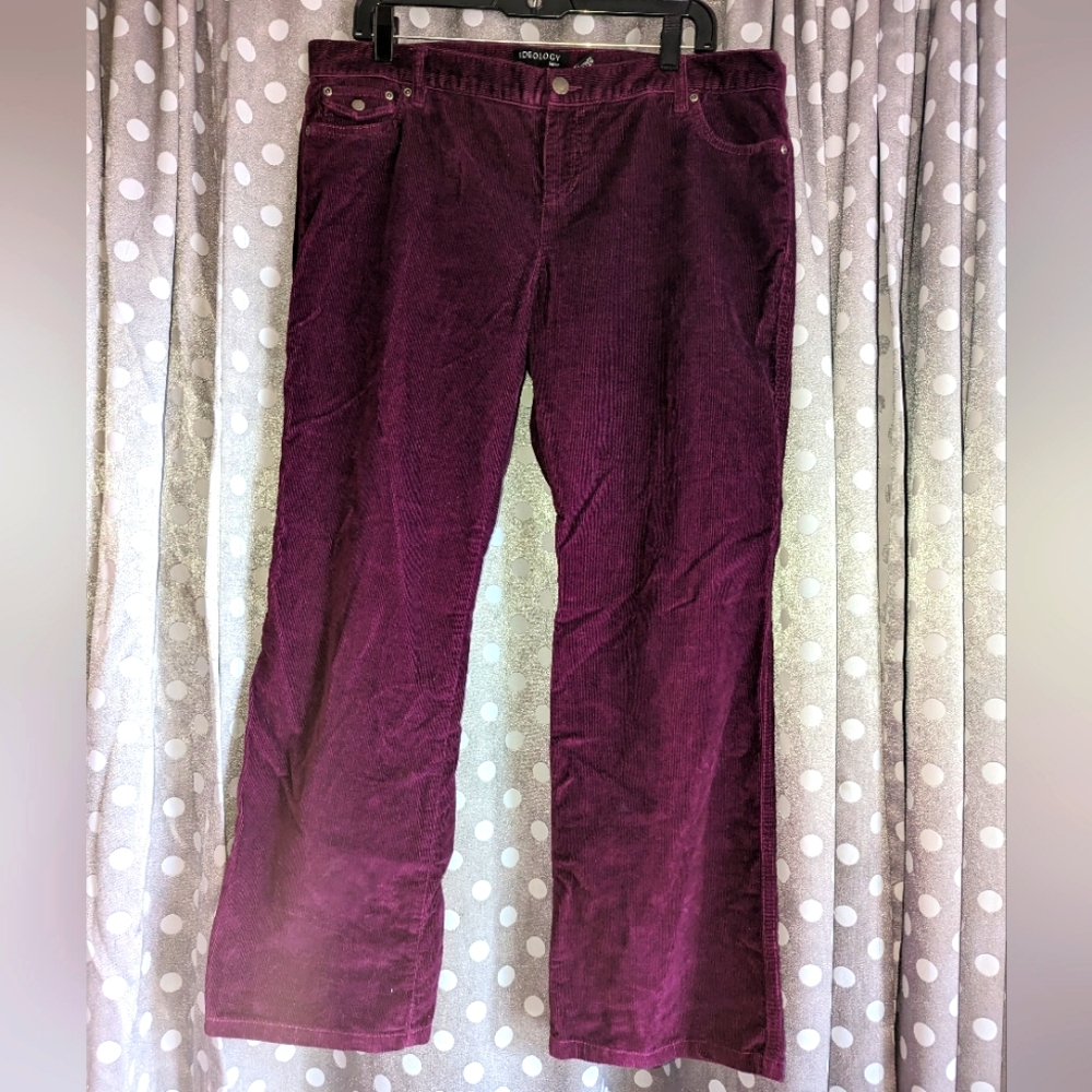 IDEOLOGY Low Rise Burgandy Ribbed Corduroy Jeans 14P